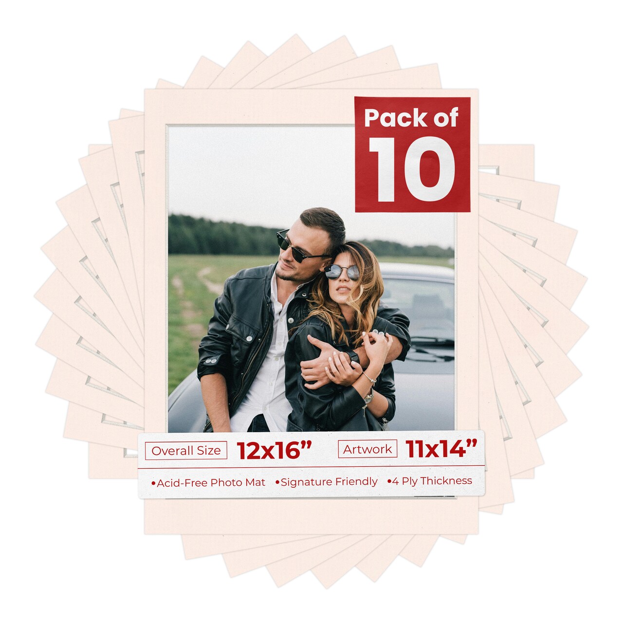 Oyster Bay Beige Mat Board for 12x16 Frames - Fits 11x14 Photos